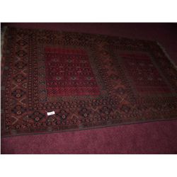 GORGEOUS SEMI-ANTIQUE HAND WOVEN TURKOMEN WOOL RUG