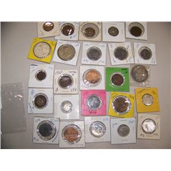 LOT OF (25) RARE & COLLECTIBLE FORIEGN COINS. INCLU: CANADA, ITALY, FRANCE, MORROCO, SPAIN (1730)