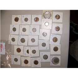 LOT OF (25) ASSORTED UNSEARCHED FORIEGN COINS, MANY RARE W/ SILVER