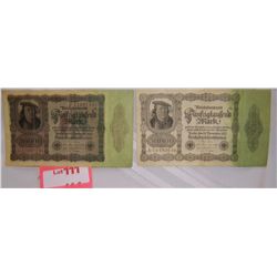 (2X$) 1922 GERMAN 50,000 REICHSBANKNOTE