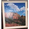 Image 1 : ORIGINAL PAINTING ON CANVAS " YOUNG BOY BEFORE RED ROCK LANDSCAPE W/ CLOUDS" SIGNED LOWER RIGHT 91