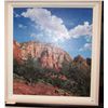 Image 3 : ORIGINAL PAINTING ON CANVAS " YOUNG BOY BEFORE RED ROCK LANDSCAPE W/ CLOUDS" SIGNED LOWER RIGHT 91