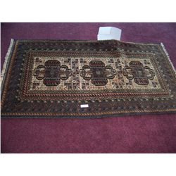 GORGEOUS SEMI-ANTIQUE HAND WOVEN TURKOMEN WOOL RUG