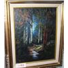 Image 1 : VINTAGE OIL ON CANVAS, SIGNED M. MERT  FORREST LANDSCAPE. NICELY FRAMED