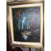 Image 2 : VINTAGE OIL ON CANVAS, SIGNED M. MERT  FORREST LANDSCAPE. NICELY FRAMED