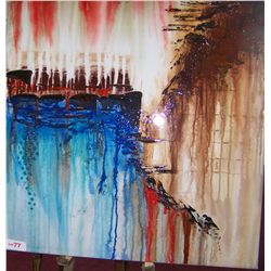 DESERT LANDSCAPE ABSTRACT MODERN ART PAINTING ON CANVAS