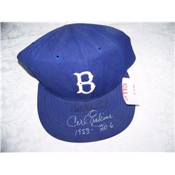 BROOKLYN DODGERS SIGNED  CARL ERSKINE  HAT.. HAT IS DOUBLE SIGNED BY ERSKINE