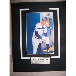 BILLY MARTIN " BATTLING BILLY" HAND SIGNED PHOTOGRAPH. WITH COA