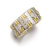 Image 1 : CHOPARD A GOLD AND DIAMOND BRACELET The 18K two-toned gold band designed as a series of geometric...