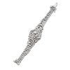 Image 1 : A DIAMOND BRACELET The front, designed as a bombe plaque randomly set with brilliant, pear and ma...