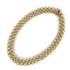 Image 1 : A GOLD NECKLACE Of mesh design, composed of two rows of gold chain hoops connected by gold links,...