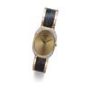 Image 1 : Jewels from a Private Collection DELANEAU A GOLD AND DIAMOND WRISTWATCH The oval-shaped gold dial...
