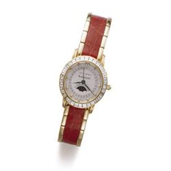 BLANCPAIN A GOLD, DIAMOND AND MOTHER-OF-PEARL LADY'S WRISTWATCH The circular-shaped mother-of-pea...