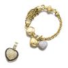 Image 1 : A GOLD AND DIAMOND BRACELET AND A DIAMOND AND COLORED STONE PENDANT The bracelet, designed as an ...