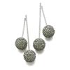 Image 1 : DELLA VALLE A PAIR OF EMERALD AND DIAMOND EARPENDANTS Each with two balls pave-set with rose-cut ...