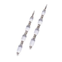 KATIA VITA A PAIR OF DIAMOND AND ROCK CRYSTAL QUARTZ EARPENDANTS Each designed as a line of four ...