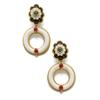 Image 1 : VAN CLEEF & ARPELS A PAIR OF ONYX, IVORY AND GEM-SET EARCLIPS Each designed as an ivory hoop with...
