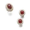 Image 1 : Property of a European estate A SET OF RUBY AND DIAMOND JEWELRY Comprising a ring, set with an ov...