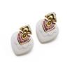 Image 1 : BULGARI A PAIR OF WHITE PORCELAIN, PINK TOURMALINE AND DIAMOND