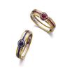 Image 1 : Jewels from A Private Collection (continued) A GOLD AND RUBY BRACELET AND A GOLD AND SAPPHIRE BRA...