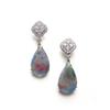 Image 1 : Property of a lady of title A PAIR OF OPAL AND DIAMOND EARPENDANTS Each designed as a pear-shaped...
