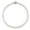Image 1 : A SINGLE STRAND NATURAL PEARL NECKLACE Composed of 61 graduated cream NATURAL pearls measuring ap...