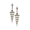 Image 1 : A PAIR OF ART DECO BLACK ONYX, DIAMOND AND ENAMEL EARPENDANTS Each designed as a flexible pendant...