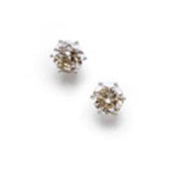 A PAIR OF DIAMOND EARSTUDS Each set with a brilliant-cut diamond weighing approximately 2.05 and ...