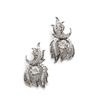 Image 1 : A PAIR OF DIAMOND EARCLIPS Each of leaf and trellis-work design, centering upon a cushion-shaped ...