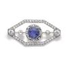 Image 1 : A SAPPHIRE AND DIAMOND BROOCH Designed as an octagonal openwork plaque set with old European and ...
