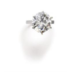 Property of a Lady A SINGLE STONE DIAMOND RING The brilliant-cut diamond weighing approximately 7...