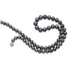 Image 1 : A TAHITIAN CULTURED PEARL NECKLACE Composed of 57 graduated natural color black Tahitian pearls m...