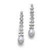 Image 1 : A PAIR OF SOUTH SEA CULTURED PEARL AND DIAMOND EARPENDANTS Each set with a cultured pearl drop me...
