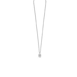 A DIAMOND PENDANT The pear-shaped diamond weighing 3.42 carats mounted in 18K white gold, to plat...