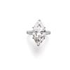 Image 1 : A DIAMOND RING The marquise-shaped diamond weighing 11.76 carats to the tapered baguette-cut diam...