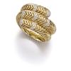 Image 1 : BULGARI A GOLD AND DIAMOND "SPIGA" BRACELET The 18K gold flexible band designed as a series of ch...