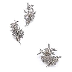 Property of a European princely family A FINE ANTIQUE DIAMOND FLORAL TIARA Of foliate and floral ...