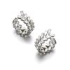 Image 1 : A PAIR OF DIAMOND EARRINGS Each of C-scroll design, set with a twin-line of marquise-shaped diamo...