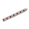 Image 1 : AN ART DECO RUBY AND DIAMOND BRACELET Designed as a series of shaped rectangular openwork plaques...