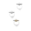 Image 1 : A GROUP OF THREE NATURAL PEARL AND DIAMOND RINGS Each set with either a white, yellow or cream si...