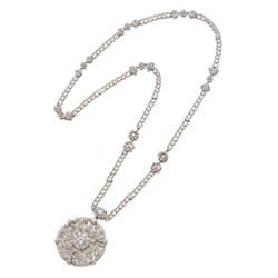 A BELLE EPOQUE DIAMOND AND SEED PEARL PENDANT SAUTOIR The detachable openwork circular-shaped pen...