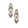 Image 1 : A PAIR OF ANTIQUE PEARL AND DIAMOND EARPENDANTS Each set with a pearl within a table-cut diamond ...