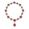 Image 1 : Property of a Lady A RUBY AND DIAMOND NECKLACE Designed as a series of eight graduated oval-shape...