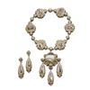 Image 1 : A FINE ANTIQUE GOLD AND GENEVA ENAMEL NECKLACE AND A PAIR OF EARPENDANTS The necklace, composed o...