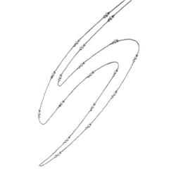 A PLATINUM, DIAMOND AND PEARL SAUTOIR Designed as a link chain enhanced by a series of alternate ...