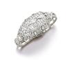 Image 1 : CARTIER AN ART DECO DIAMOND BRACELET The front, designed as a pierced oval-shaped bombe panel, se...