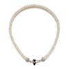 Image 1 : AN ART DECO SEED PEARL, ONYX AND DIAMOND NECKLACE Composed of seed pearls arranged in a lattice-w...