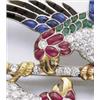 Image 2 : AN EXQUISITE ART DECO MULTI-GEM BROOCH Modeled as two maccaws perched on a diamond set branch, th...