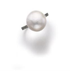 A NATURAL PEARL AND DIAMOND RING Set with a natural white bouton pearl measuring approximately 14...