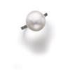 Image 1 : A NATURAL PEARL AND DIAMOND RING Set with a natural white bouton pearl measuring approximately 14...